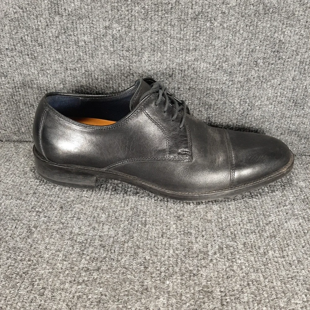 Cole Haan Grand.OS Men's Size 8M Lace Up Cap Toe Oxfords Black Leather